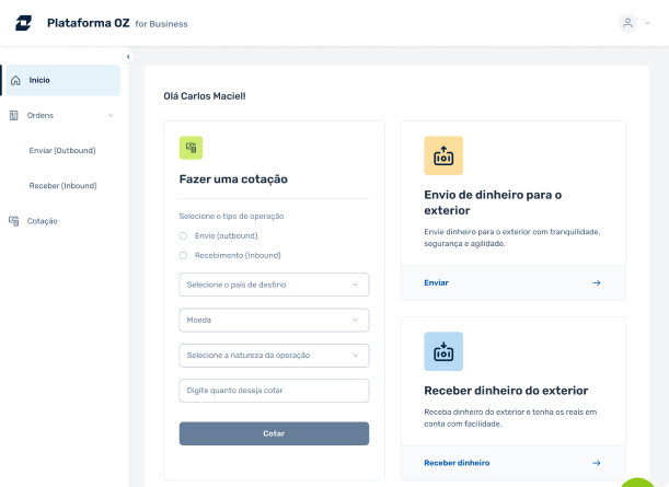 Visualização da Plataforma